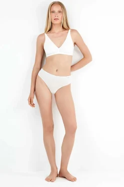 Gisela Braga midi con galón de encaje y camales blanco Sale