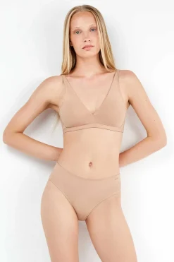 Gisela Braga midi con galón de encaje y camales nude Online