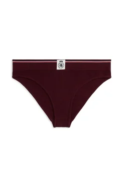 Tommy Jeans Braguita de canalé con banda elástica y logo burdeos Clearance