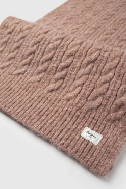 Pepe Jeans Bufanda de punto trenzado rosa Hot