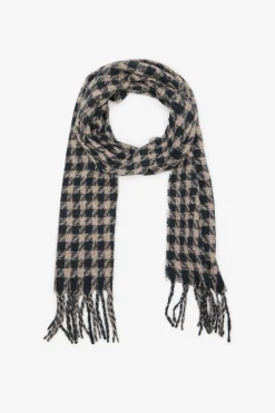 Cortefiel Bufanda gruesa cuadros Estampado blanco Discount