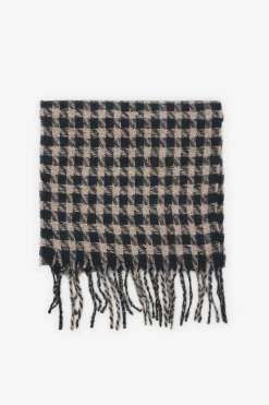 Cortefiel Bufanda gruesa cuadros Estampado blanco Discount