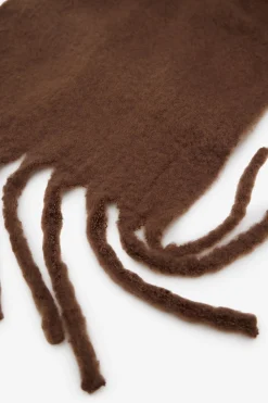 Cortefiel Bufanda gruesa flecos Marr&oacute;n Hot