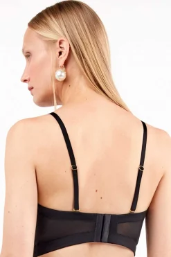 Gisela Bustier de lentejuelas con diseño deslumbrante negro Clearance