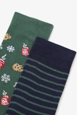 Cortefiel Caja 2 Calcetínes regalo Verde oscuro Online