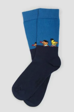 Besocks Calcetines altos de Barrio Sésamo de algodón orgánico color azul Sale