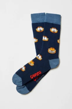 Besocks Calcetines altos de Garfield de algodón orgánico color azul Hot