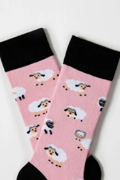 Besocks Calcetines altos de algodón orgánico color rosa Discount