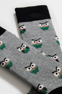 Besocks Calcetines altos de algodón orgánico color gris