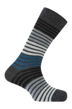 Punto Blanco Calcetines cortos Cachemira-lana de Rayas gris New