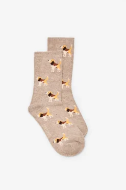 Cortefiel Calcetines largos beagle Marr&oacute;n New