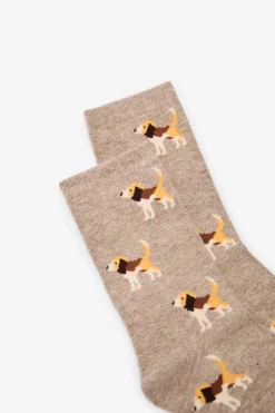 Cortefiel Calcetines largos beagle Marr&oacute;n New
