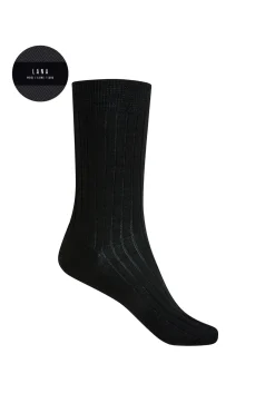 Punto Blanco Calcetines midi canalé de lana negro Online