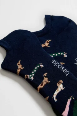 Besocks Calcetines tobilleros perro salchicha azul Clearance