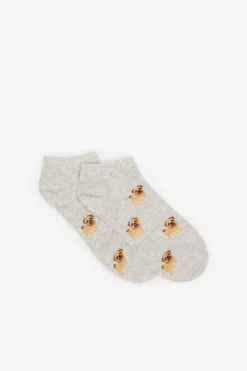 Cortefiel Calcetín corto carlino Gris Clearance