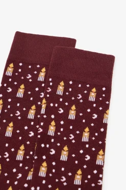 Cortefiel Calcetín dibujo regalo Rojo New