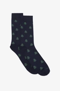 Cortefiel Calcetín dibujo regalo Azul marino Sale