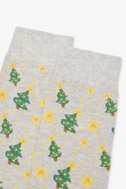 Cortefiel Calcetín dibujo regalo Gris Discount