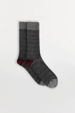 Pedro del Hierro Calcetín lana grecas Gris