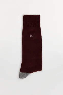 Pedro del Hierro Calcetín lana liso Burdeos Hot