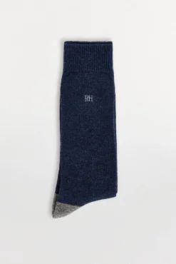Pedro del Hierro Calcetín lana liso Azul Best