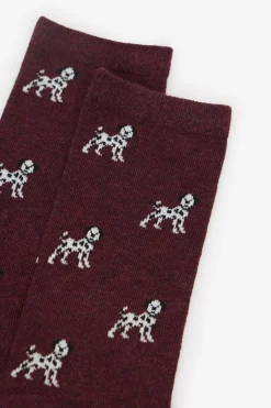 Cortefiel Calcetín largo dalmata Granate New