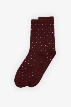 Cortefiel Calcetín largo mini topos Granate Sale