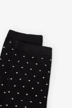 Cortefiel Calcetín largo mini topos Negro