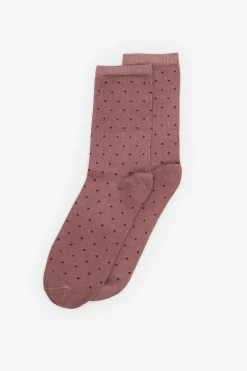 Cortefiel Calcetín largo mini topos Rosa Outlet