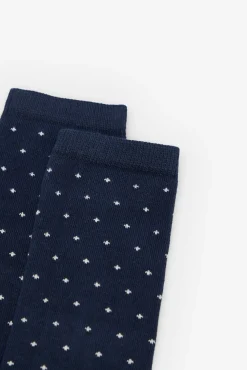 Cortefiel Calcetín largo mini topos Azul marino Best