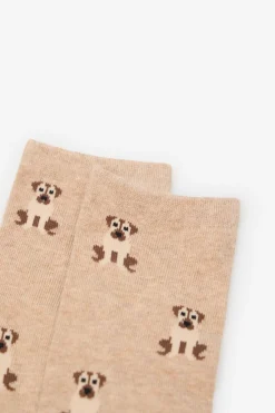 Cortefiel Calcetín largo perro Marr&oacute;n Online