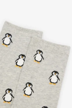 Cortefiel Calcetín largo pingüino Gris Sale