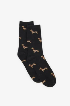 Cortefiel Calcetín largo teckel Negro Sale