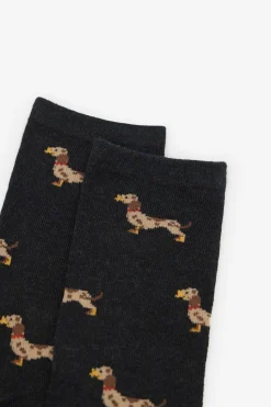 Cortefiel Calcetín largo teckel Negro Sale