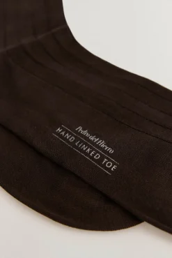 Pedro del Hierro Calcetín liso vestir Marr&oacute;n Outlet