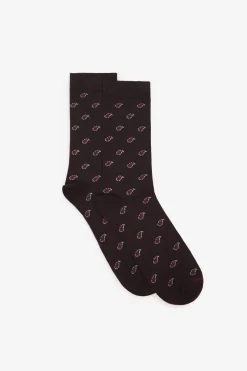 Cortefiel Calcetín microdibujo Marr&oacute;n oscuro Clearance