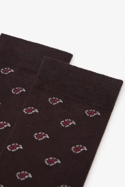 Cortefiel Calcetín microdibujo Marr&oacute;n oscuro Clearance