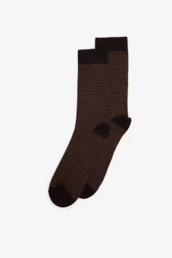 Cortefiel Calcetín microrayas Marr&oacute;n oscuro Clearance