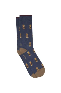 Kiff-Kiff Calcetín Regular Algodón Caballero azul Outlet