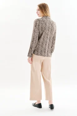 Caroll Camisa 100% viscosa Estampado marrón Hot