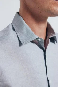 Springfield Camisa algodón fil a fil gris Discount