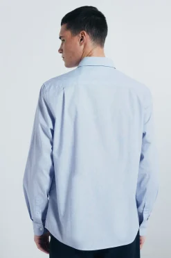 Springfield Camisa algodón fil a fil azul Best