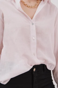 Cortefiel Camisa algodón rayas Rosa Clearance