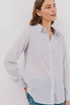 Cortefiel Camisa algodón rayas Estampado azul Hot