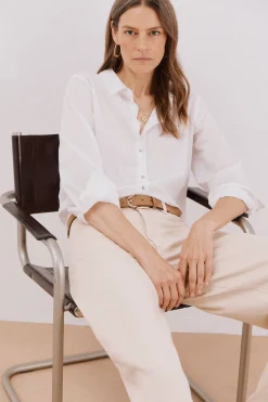 Cortefiel Camisa algodón rayas Blanco Sale