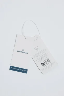 Springfield Camisa algodón slub azul Outlet