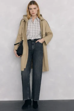 Pedro del Hierro Camisa amplia cuadros Gris Outlet