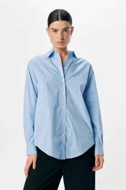 Object Camisa amplia rayas Azul New