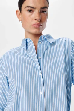 Object Camisa amplia rayas Azul New