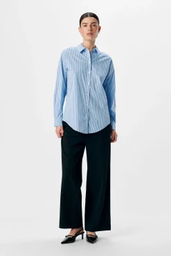 Object Camisa amplia rayas Azul New